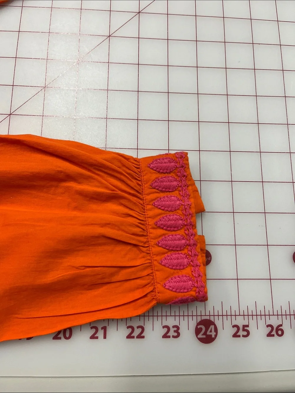 TORY BURCH Resort Pink Embroidered Orange Mirror Accents L. SLV Tunic 8  